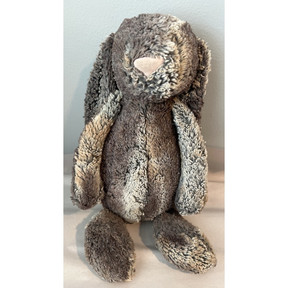 Jellycat Plush Large Woodland Babe Bashful Bunny Rabbit Gray/Brown Cuddle
